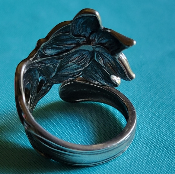 Antique Daffodil Sterling Silver Spoon Ring #11. Size 6.5 - Picture 7 of 12